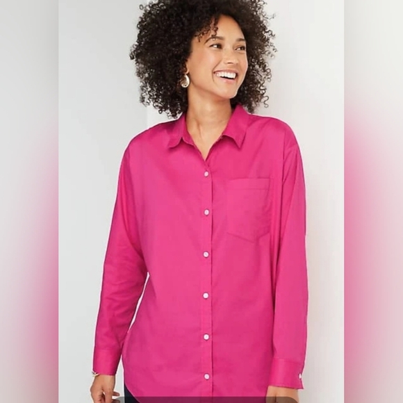 J. Jill Tops - J. Jill Pink tunic shirt button down long sleeves women size Small